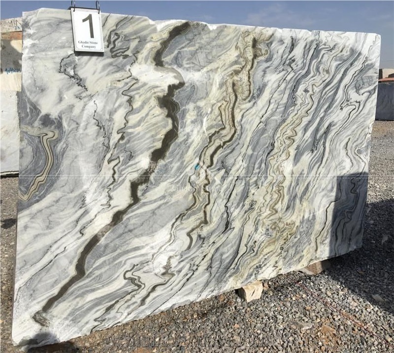 Silver Stream Marble -Zebra Marble Block