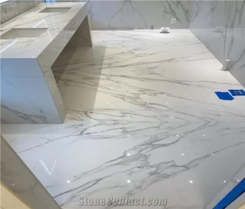 Statuario Michelangelo Marble Master Bathroom Design