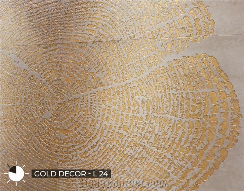 Luxury Botticino Marble Gold Decor L24 Wall Panels