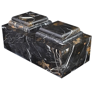 Box Companion Cremation Urn Black & Gold Natural