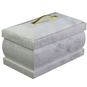 Coffin Cremation Urn White Marble