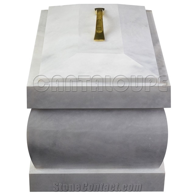 Coffin Cremation  Urn White Marble