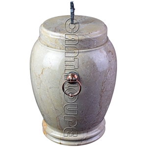 Colossal Cremation Urn Botticino Cream Marble