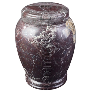 Colossal Cremation Urn Red Zebra Marble