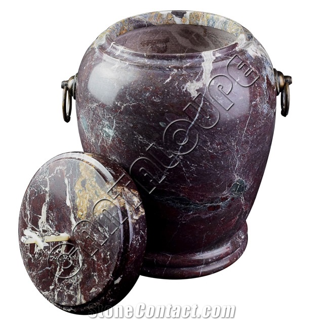 Colossal Cremation Urn Red Zebra Marble