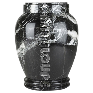 Colossal Cremation Urns Black Zebra Marble