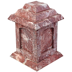 Rosso Delicato Natural Stone Pagoda Cremation Urn