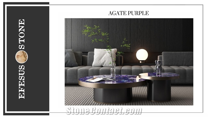 Purple Agate Semiprecious Stone