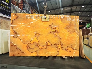 Orange Onyx Bojnord Persia Onice Arancio Nuvolato Extra Slab