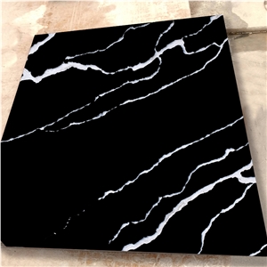 2023 New Pattern Calacatta Black Quartz Polished Slabs