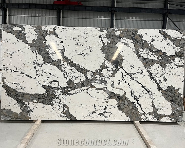 Goldtop Artificial Quartz Stone Big Slabs 5076 Calacatta