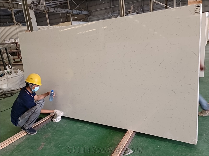 Grateful 4047 Carrara Thread Quartz Stone Tiles Walling