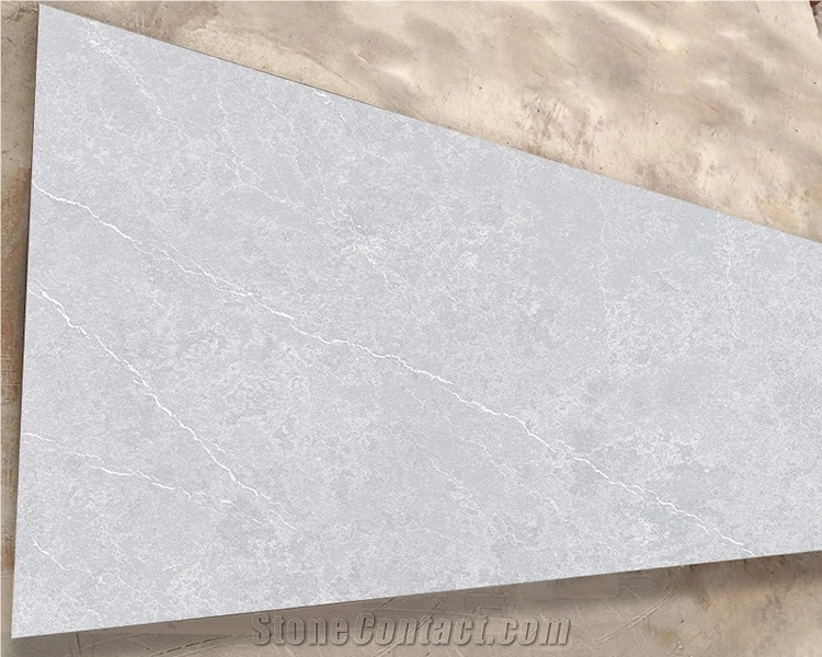 Hot-Sell Engineered Stone Silver Artificial Quartz Slabs