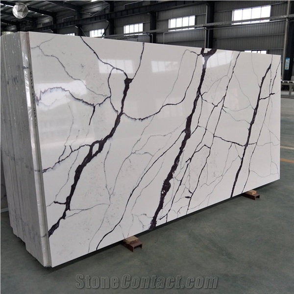 China Factory Price White Calcatta Artificial Quartz Stone