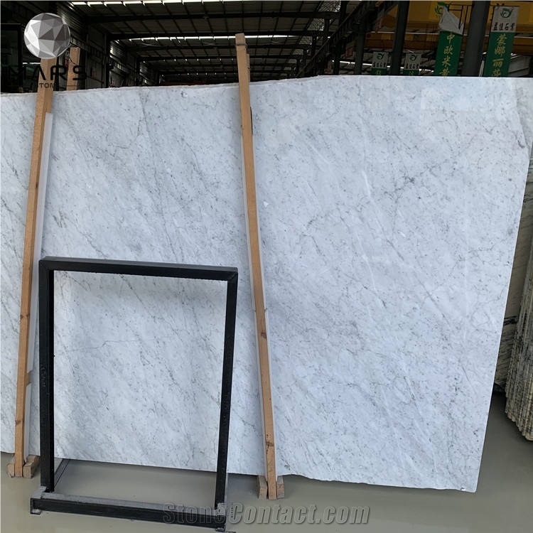 Italy Bianco Carrara White Marble Stairs, Steps And Wall