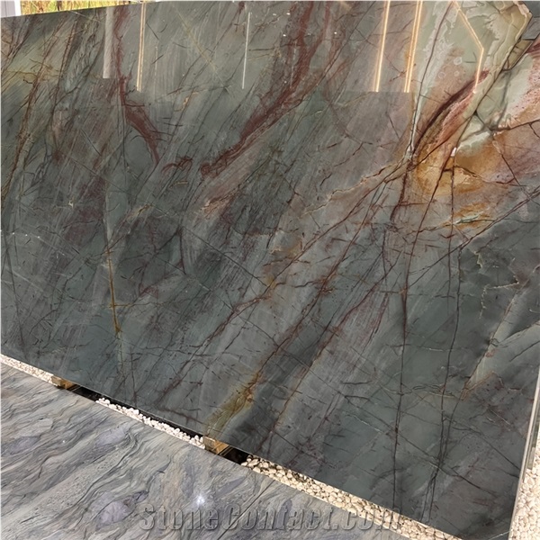 High Quality Emerald Queen Quartzite Slabs For Home Wall