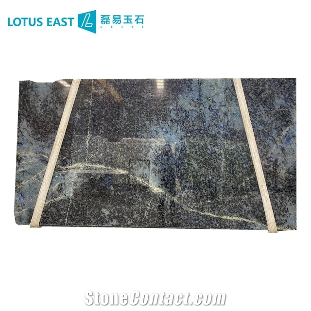 Good Quality Polished Lemurian Blue Granite Slab
