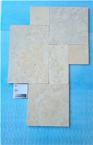 Light Mix Travertine Tumbled French Pattern