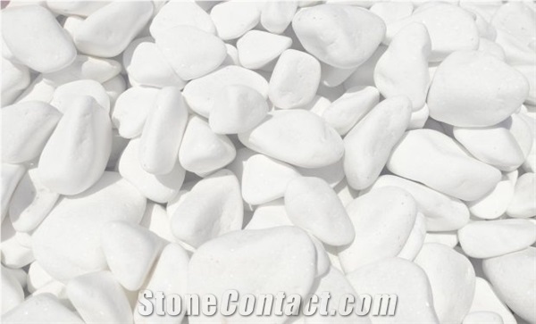 Pure White Pebbles, Thassos Marble Pebble Stone