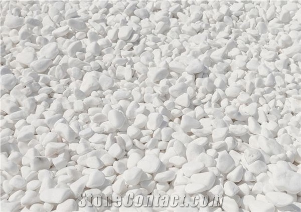 Pure White Pebbles, Thassos Marble Pebble Stone