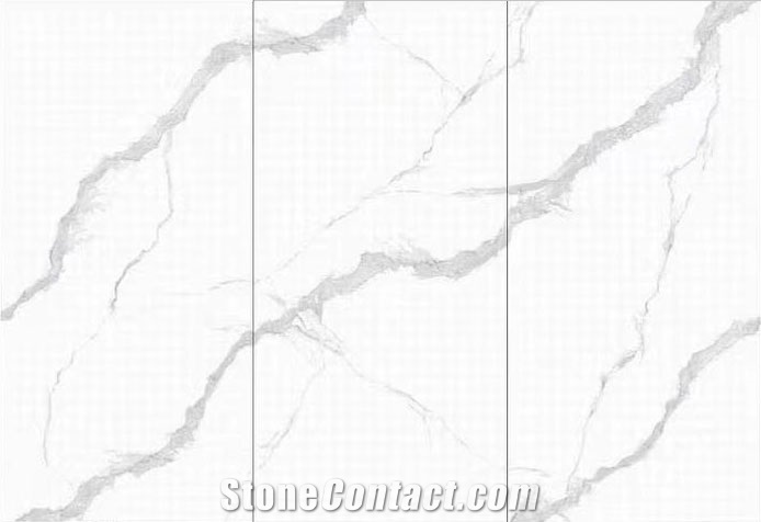 Polished Calacatta White Sintered Stone For Wall Cladding