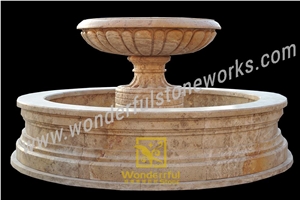 Classic Beige Marble Stone Garden Fountain