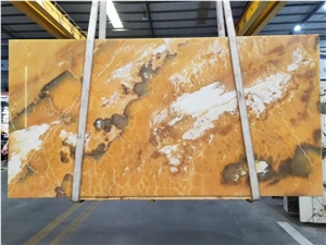 Turkey Golden Onyx Slabs, Yellow Onyx Jade Stone