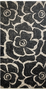 Floral Pattern Marble Mosaic Medallion