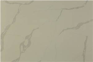 Beige Color Calacatta Quartz Stone Grey Veins