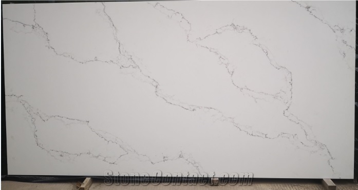 Calacatta Artificial Marble Quartz Stones In White
