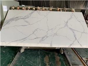 Calacatta Quartz Stone Laza Pure White Background