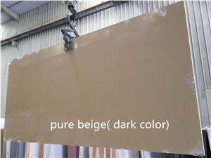 Dark Beige Color Pure Series Quartz Just Finish In Our Warehouse