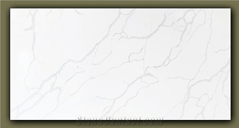 New Calacatta Texture (Shining White 2023) Quartz Slabs 9904
