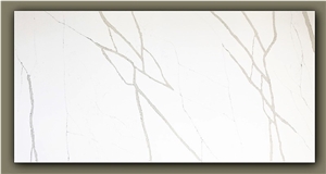 New Calacatta With Sunshiny Surface Quartz Slabs 9035