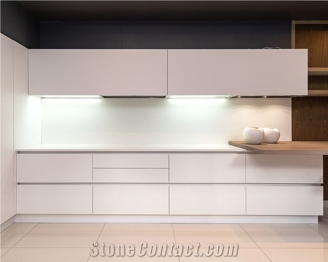 Caesarstone Snow White Quartz Stone Kitchen Countertop