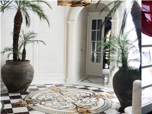 Marble Inlay Waterjet Floor Medallions