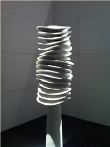 White Carrara Marble Abstract Sculpture