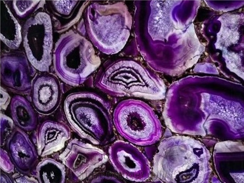 Purple Agate Semiprecious Stone Slabs