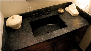 Black Minas Soapstone Bathroom Vanity Top