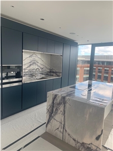 Milas New York Marble Kitchen Countertop, Island Top