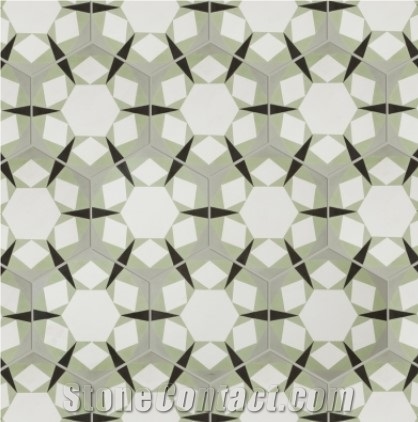 Natalie Monochrome Cement Hexagon Tiles 230X200mm