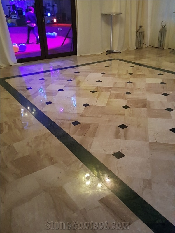 Marble Pattern Floor Application, Breccia Sarda Marble Tiles
