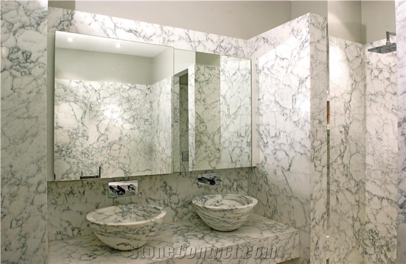 Arabescato Marble Residential Bathroom Decoration
