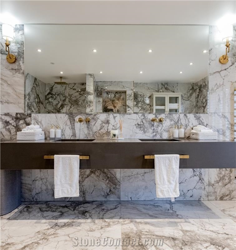 Marble Effect Porcelain Bespoke Bathroom Project