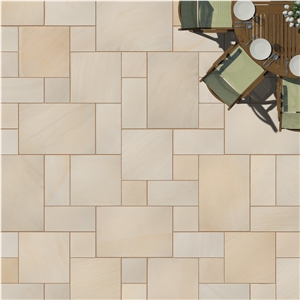 Dholpur Beige Sandstone Patio Pavement