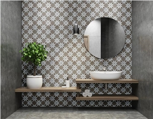 Waterjet Cut Marble Mosaic Wall Covering Collection