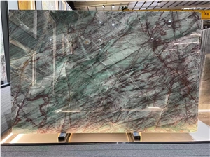 Green Color Quartzite Slab Natural Slab Tile For Wall