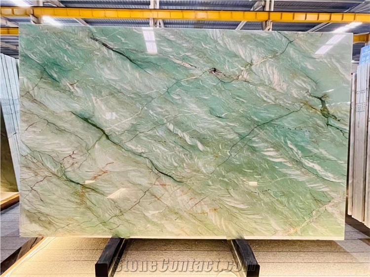 Green Whie Veins Natural Quartzite Slab Stone