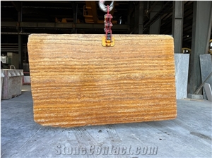 Lemon Travertine Slabs, Iran Yellow Travertine