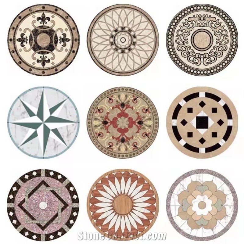 Customizable Polished Tile Round Medallion Patterns